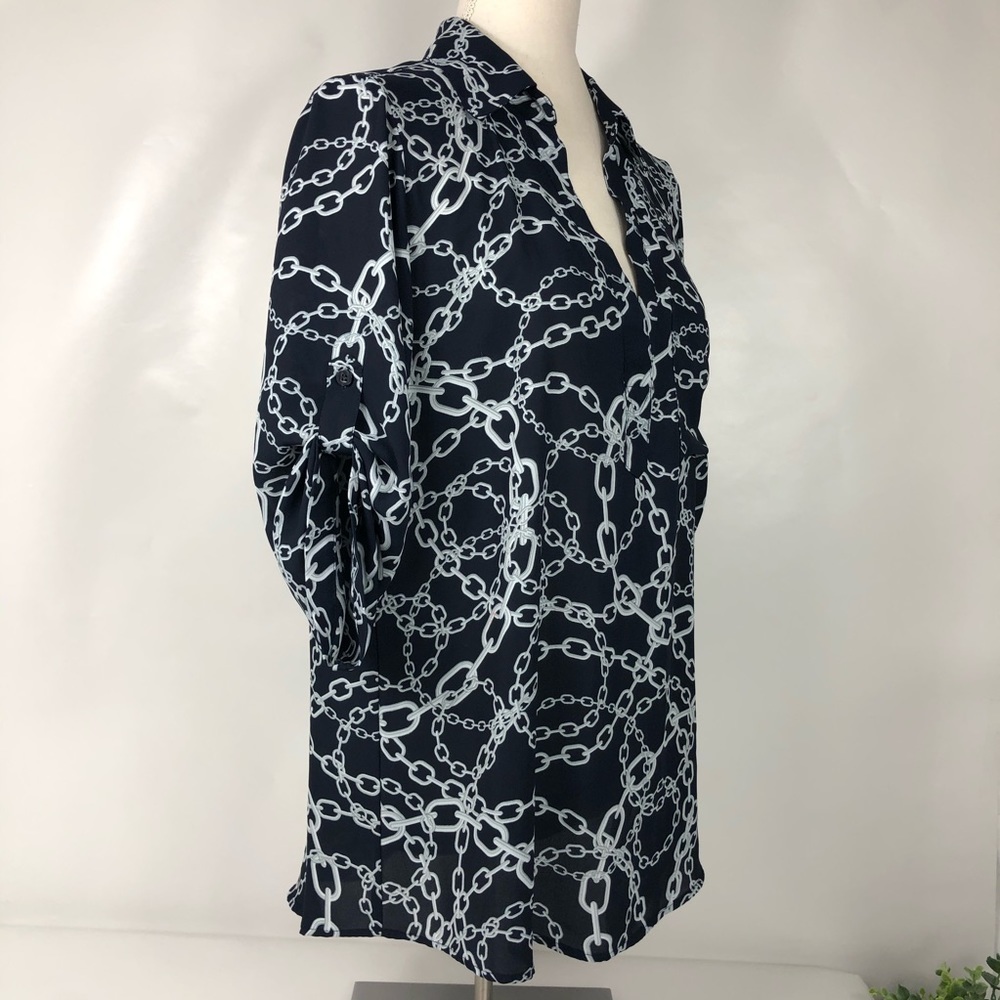 Soho New York & Company Jeans Chain Design Blouse size M - Picture 5 of 10